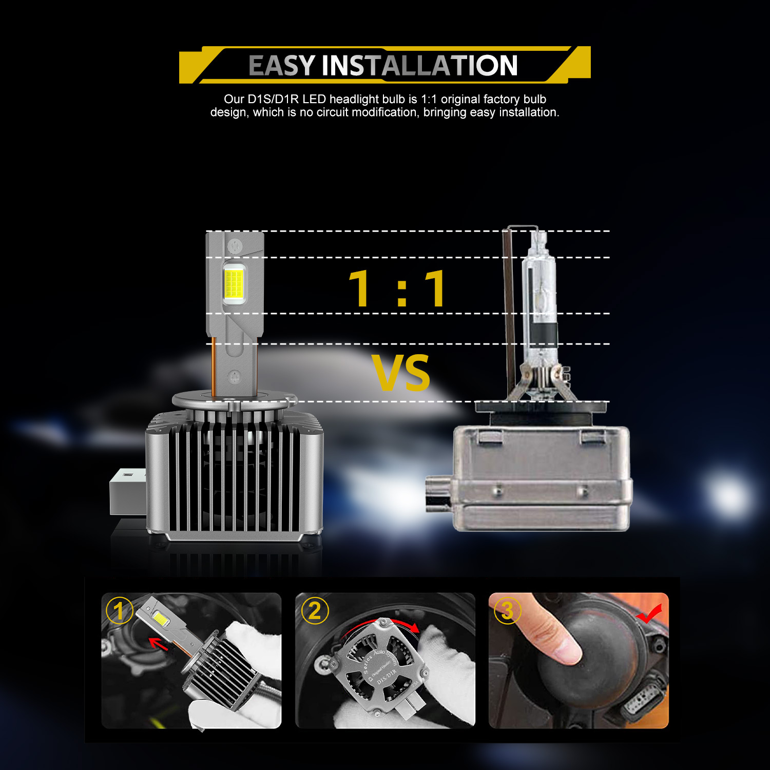 Легкая установка светодиодная лампочка