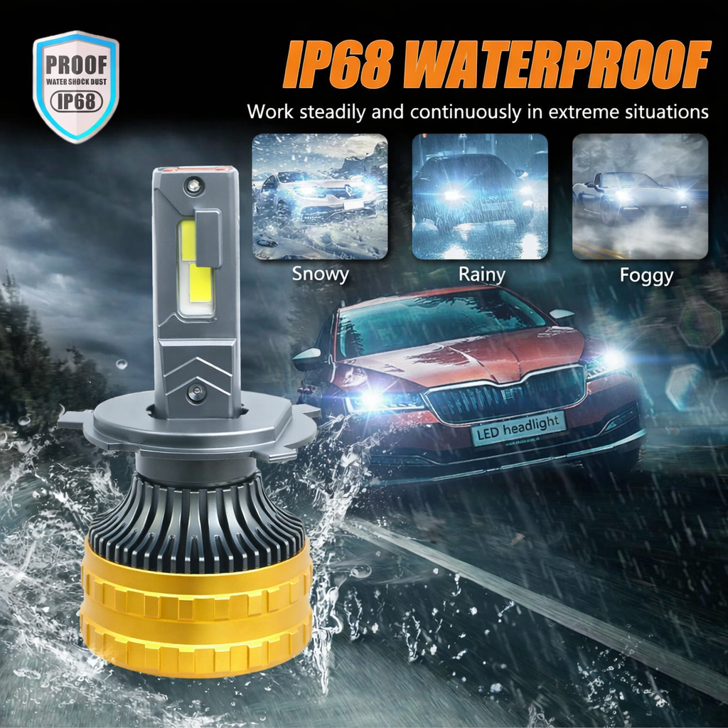 Супер яркая 200 Вт автомобильная светодиодная лампа для фар на заказ, 12 В 24 В 6000 К, светодиодные автомобильные фары с двойной медной трубкой, автомобильные лампы для фар