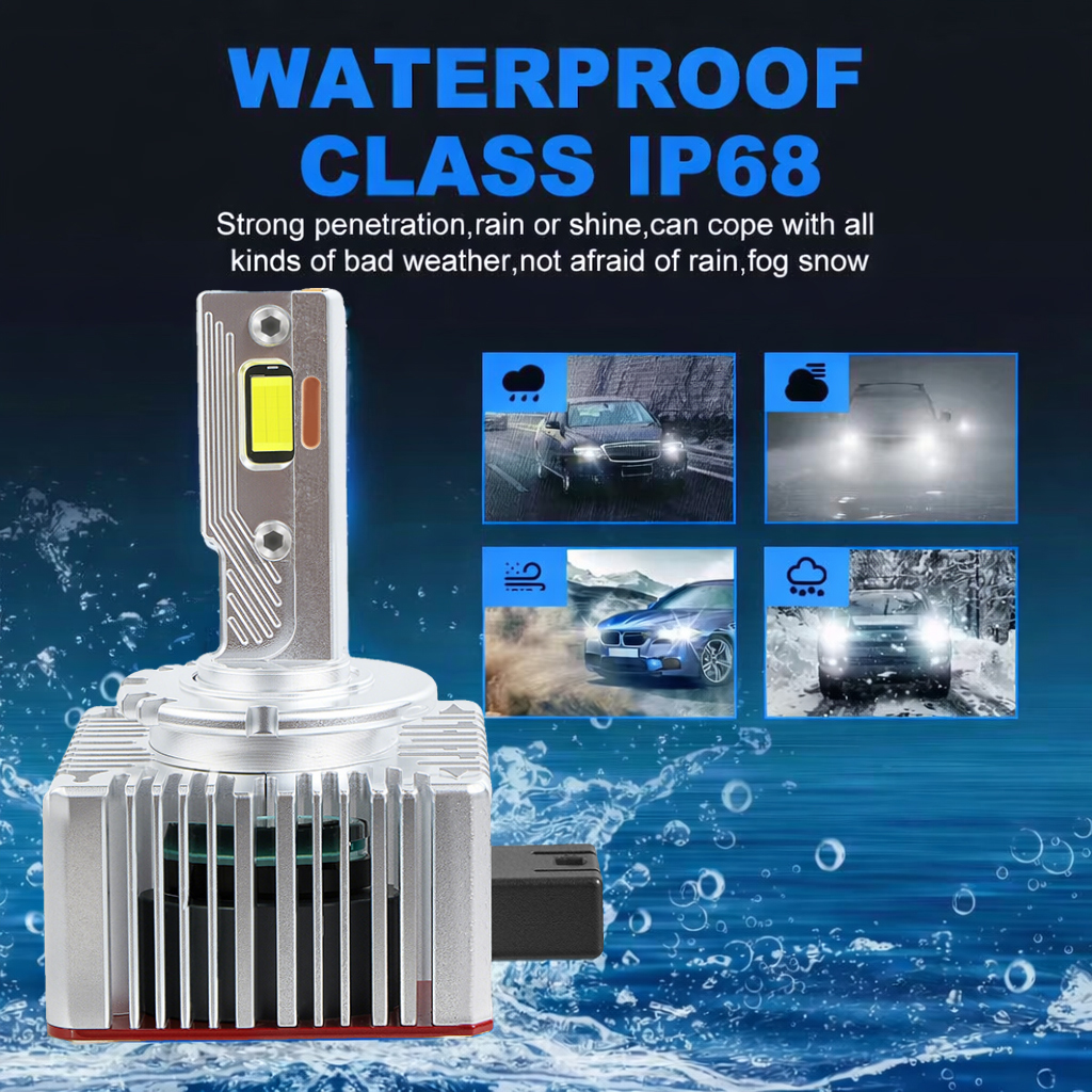 Три медные трубки D1S/D2S/D3S/D4S/D8S светодиодные лампы для фар 18 Вт 18000LM 6000K 1:1 Размер Plug & Play Замена для HID ксенона