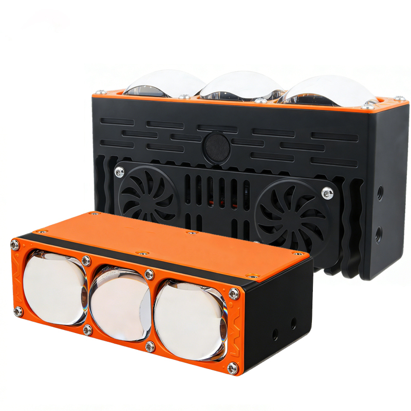 85W 3 Lens Bi Led проектор Фары на решетке автомобиля Дальний ближний свет Двойной вентилятор Охлаждение передней решетки Вспомогательные фары для грузовика Внедорожник Внедорожник