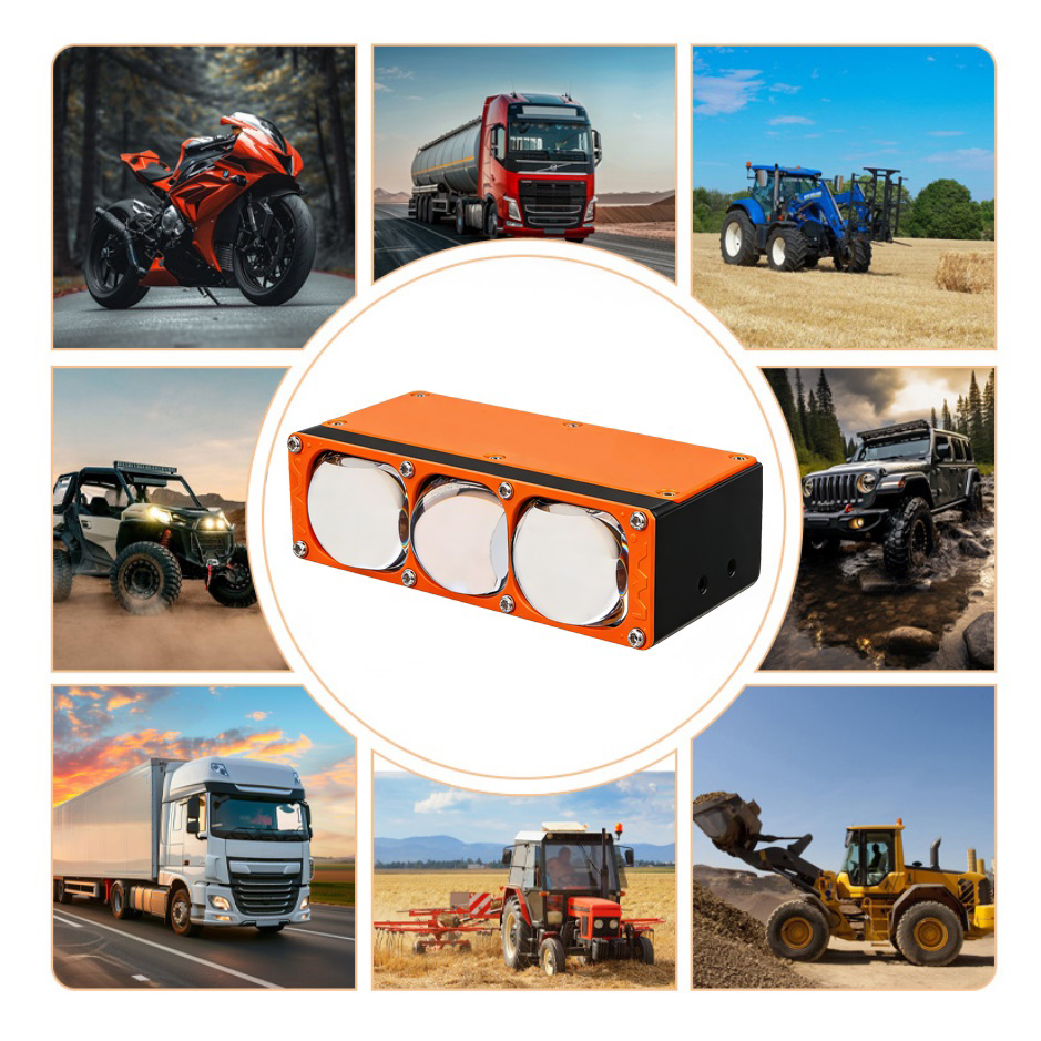 85W 3 Lens Bi Led проектор Фары на решетке автомобиля Дальний ближний свет Двойной вентилятор Охлаждение передней решетки Вспомогательные фары для грузовика Внедорожник Внедорожник