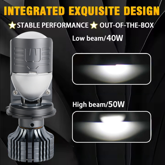 Водонепроницаемые фанаты 80 Вт/100 Вт светодиодной автомобильной фары с объективом мини -проектора H4 