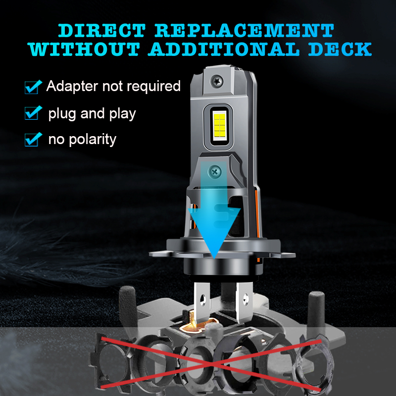 Лидер продаж мини-беспроводные 48 Вт 360 градусов 1:1 Plug and Play автомобильные фары 9005 4800LM автомобильные светодиодные лампы для фар 