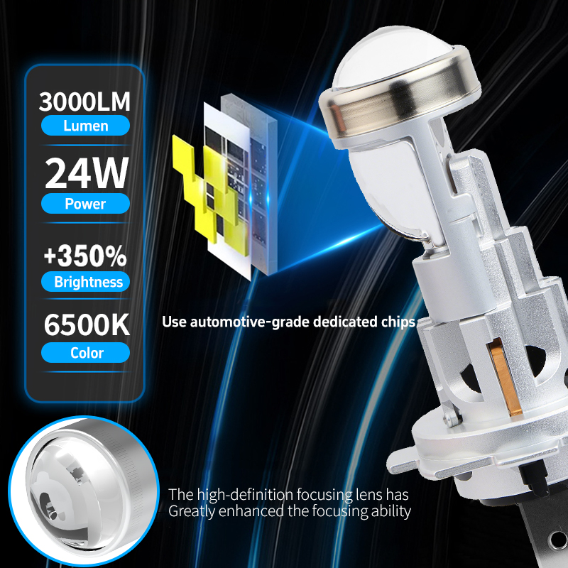 Серия Т82 | 24 Вт 3000LM Plug and Play 1:! Мини-размер беспроводной проектор H7 светодиодные лампы для фар для автомобиля