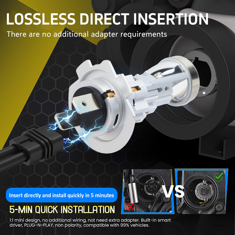 Серия Т82 | 24 Вт 3000LM Plug and Play 1:! Мини-размер беспроводной проектор H7 светодиодные лампы для фар для автомобиля