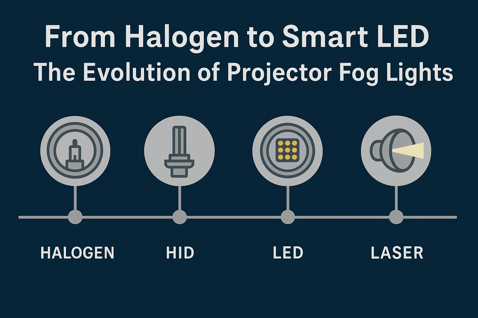 Эволюция прожекторных противотуманных фар: от галогенных к технологии интеллектуальных светодиодов