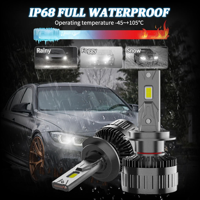 130W 13000LM Одиночная Медная Трубка Авто Светодиодные Лампы 12V H1 H4 H7 H11 9005 9006 Светодиодные Фары для Автомобиля