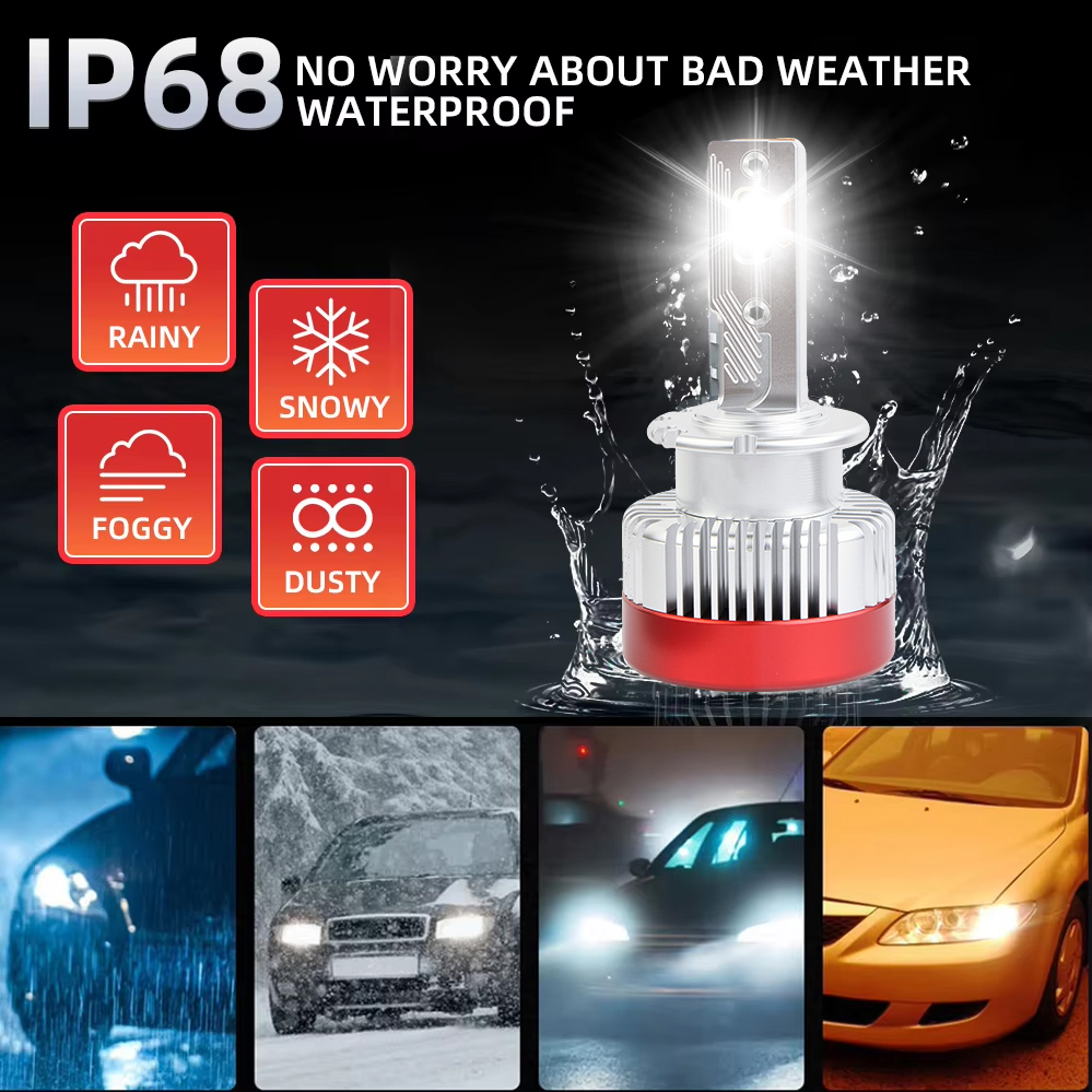 Серия D | Три медные трубки Автомобильные светодиодные лампы для фар Canbus D Series 180W 18000LM Светодиодные лампы для фар заменяют HID Xenon D1S D2S D3S D4S Комплект для переоборудования