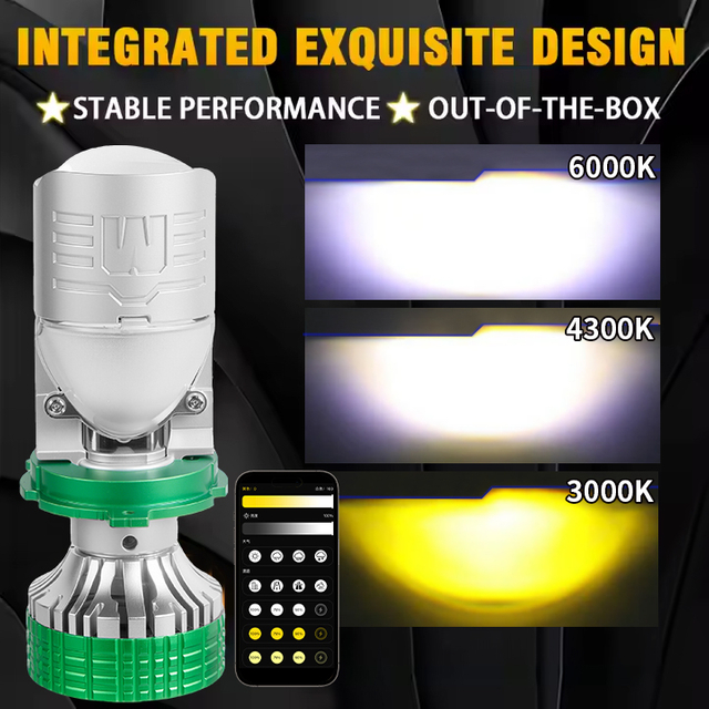 Изменение цветов 6000K 4300K ​​3000K 3-цвета мини-проектора Lens Lens Lens Lens Lodlight Lacks с пультом дистанционного управления