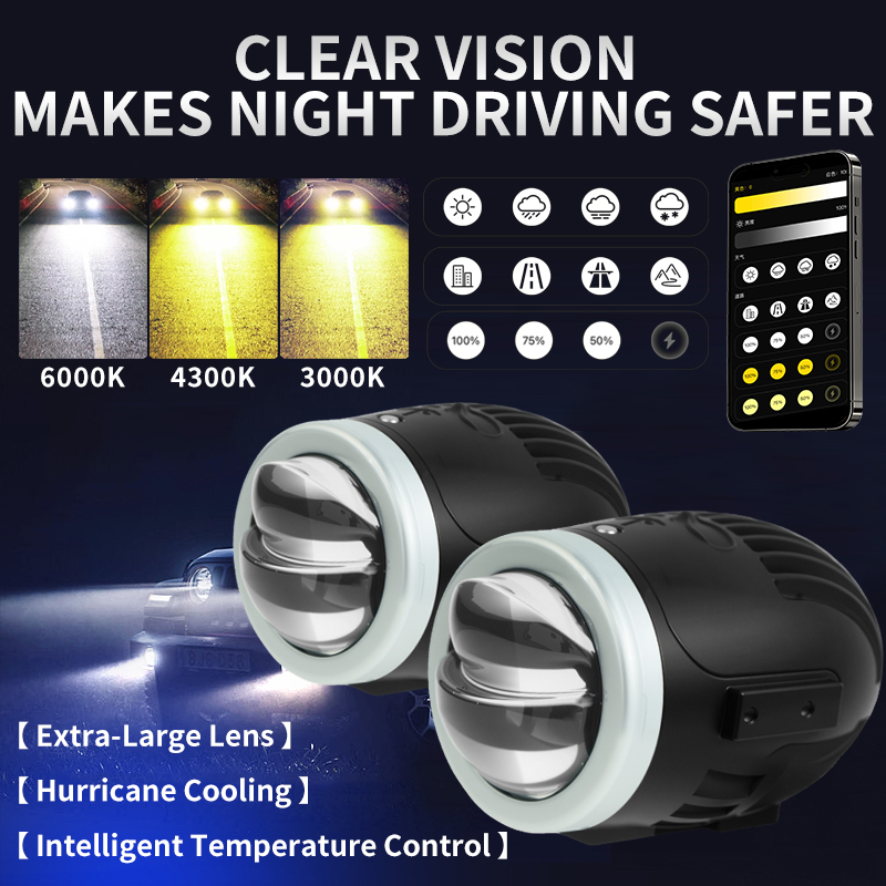 Изменение цвета 2-дюймового двойного лучевого проектора Lens Lens Lens Led Light с дистанционным управлением