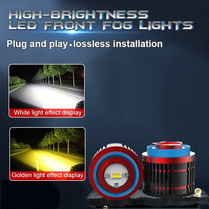 Супер яркие светодиодные противотуманные фары, двойные янтарно-белые 24 Вт, 3000 лм, переключатель цвета, мини-передняя противотуманная фара Plug and Play для Toyota