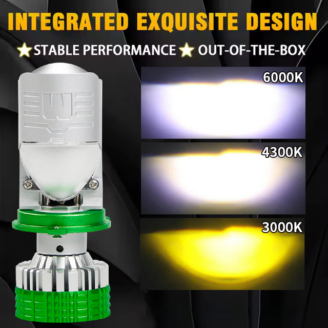 T90 Tricolor Series | 12 В 6000K 4300K ​​3000K 3-цвета светодиодные лампы с объективом проектора
