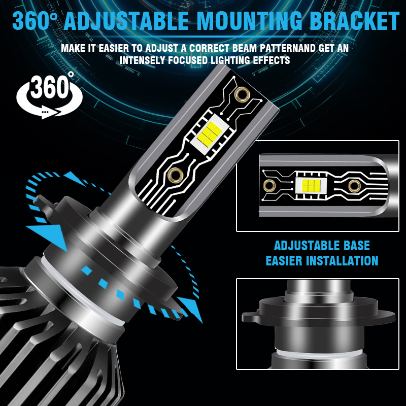 Оптовая продажа CSP 3570 Chips 6000K 60W 6000LM Автомобильные светодиодные лампы для фар