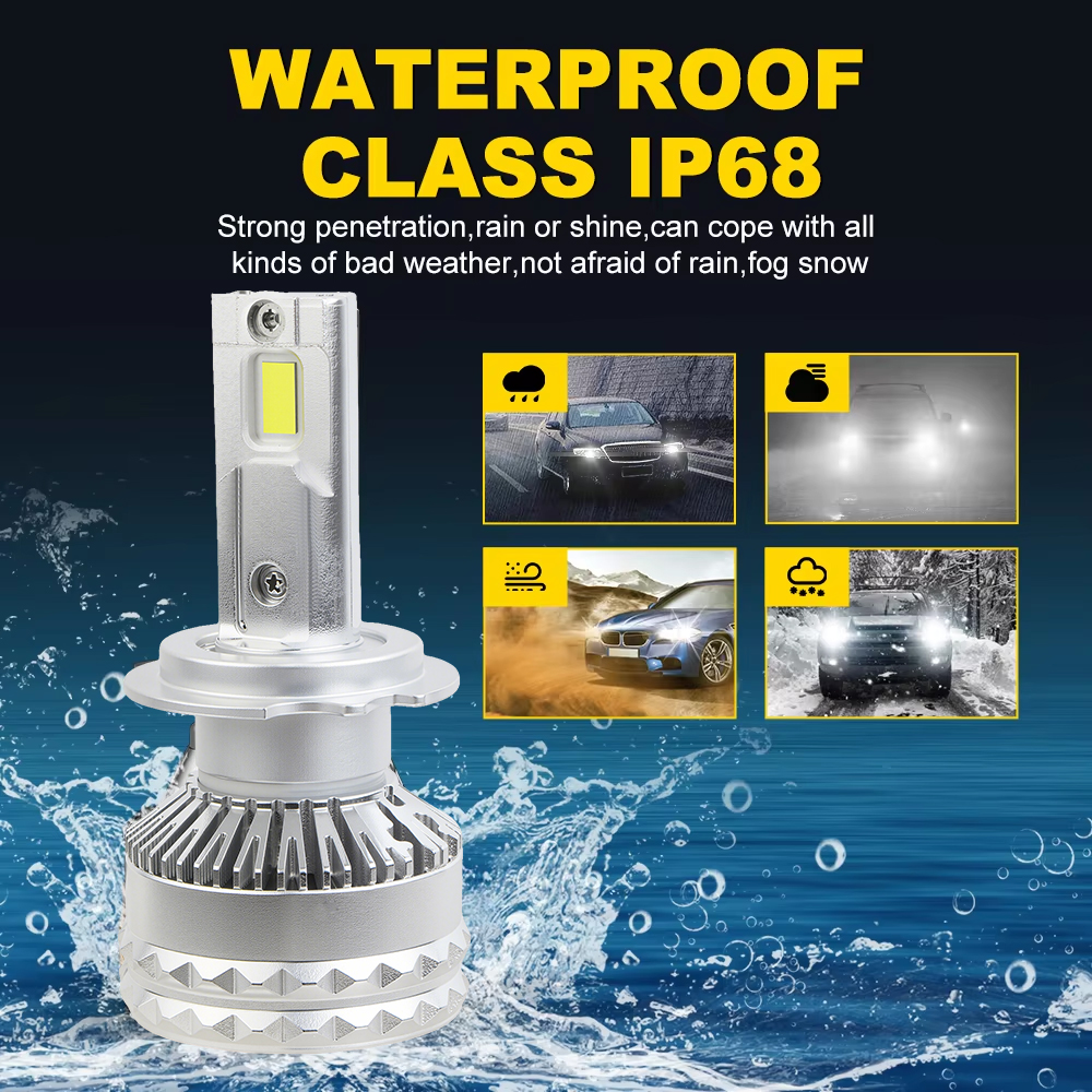 Ультраяркие светодиодные лампы для фар, модернизированные, 200 Вт, 12000 лм, яркая лампа для освещения, 6000 К, холодный белый, IP68, водонепроницаемая автомобильная универсальная лампа для фар.