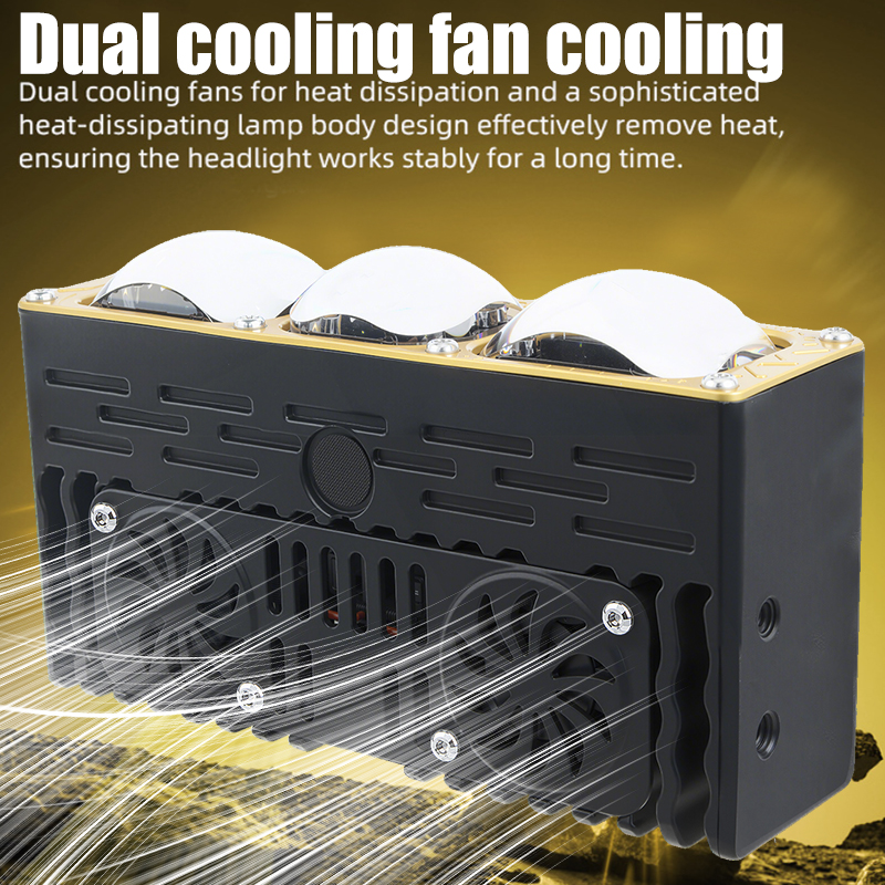 Автомобильные прожекторы 170 Вт, 3 глаза, синие линзы, двухсветодиодные фары на решетке радиатора с вентилятором DRL, противотуманные рабочие фары, внешние вспомогательные фары, внедорожник, грузовик