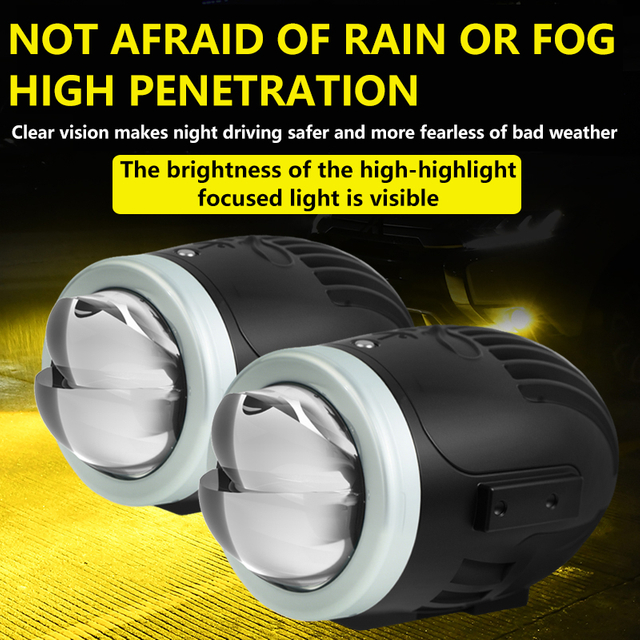 Водонепроницаемые Tri Colors 2 -дюймовый проектор BI Проектор FOG Light Spotlights с дистанционным управлением